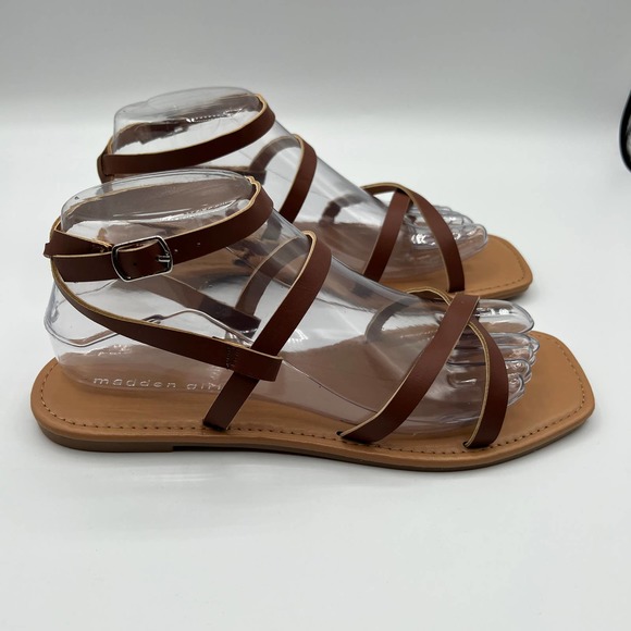 Madden Girl Stance Sandal Cognac Size 6 - Picture 3 of 6